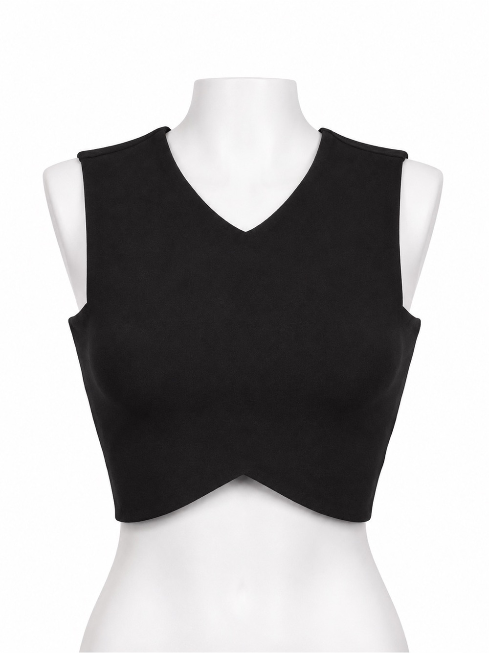 Size M Aritzia Talula Manzanita Crop Tank Top Black Structured Cropped